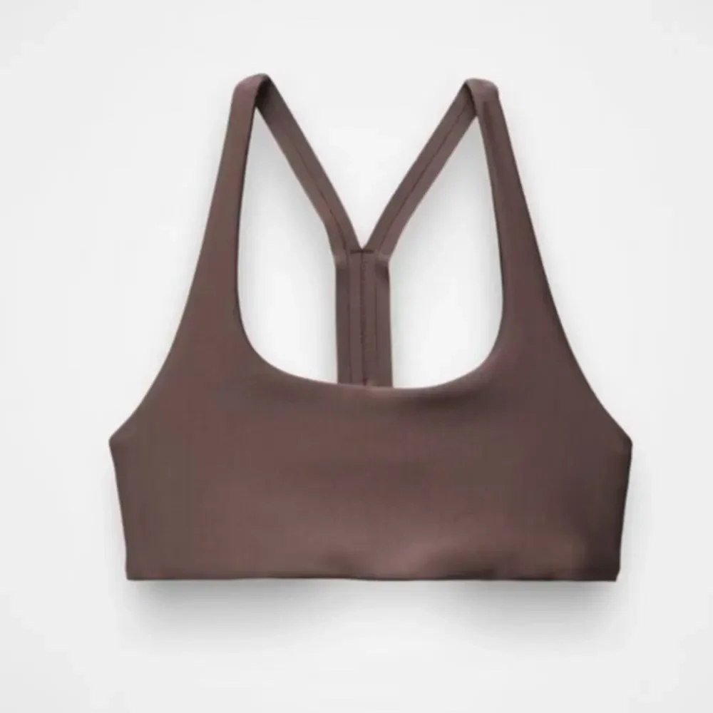 Prana Sculpt Deep Breath Bra Women's M Light Espresso Scoop Neck Strappy Back